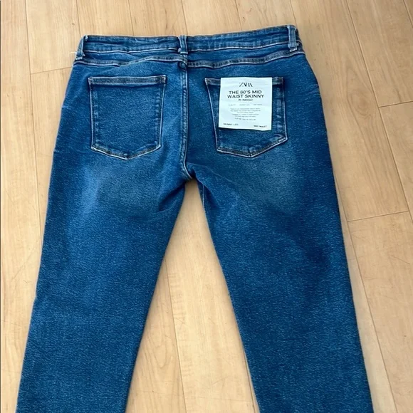 Zara 80s mid waist  Skinny Jeans 12 - Picture 9 of 11